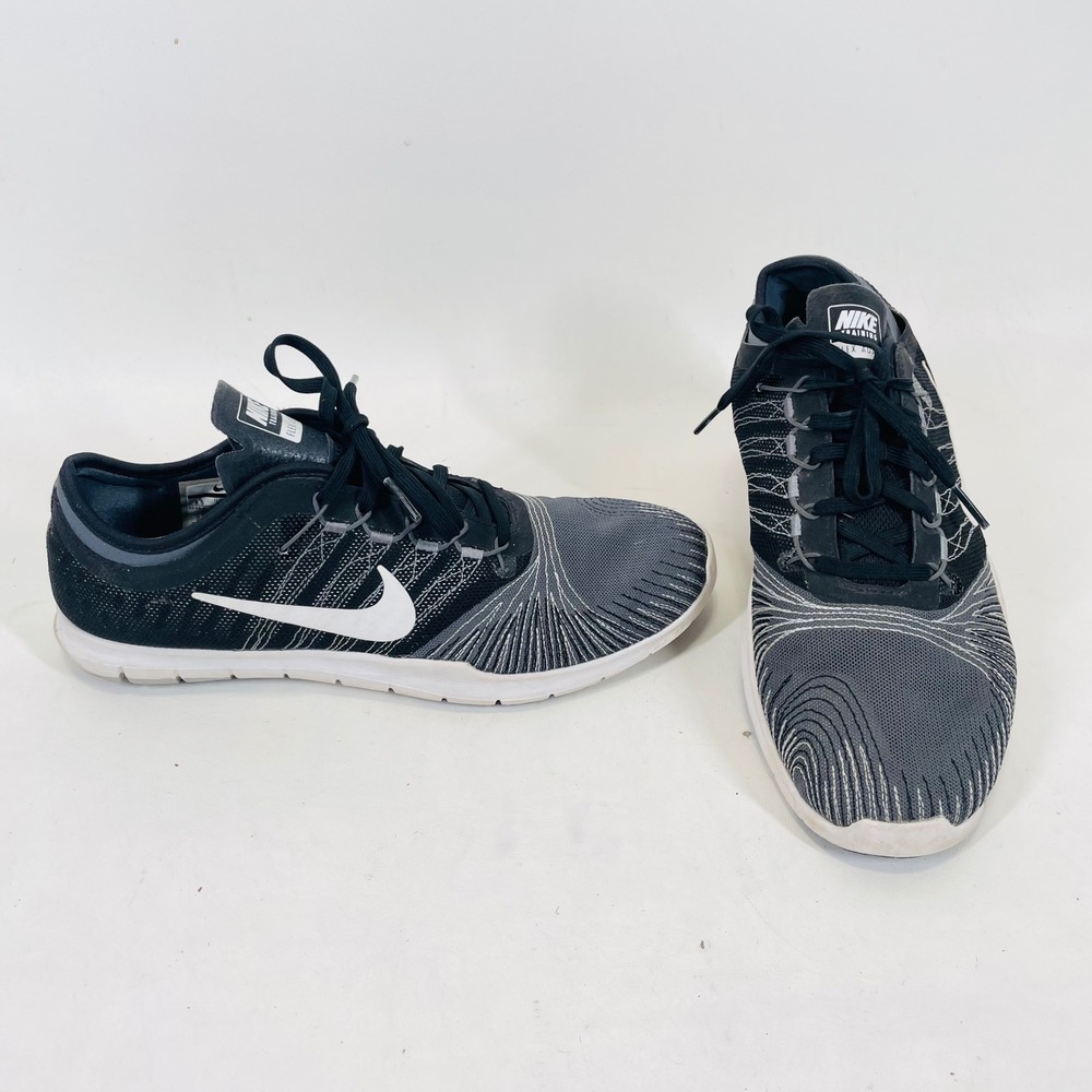 Nike Flex Adapt Womens Black White Dark Grey Training Shoes 831579-001 Size 8.5